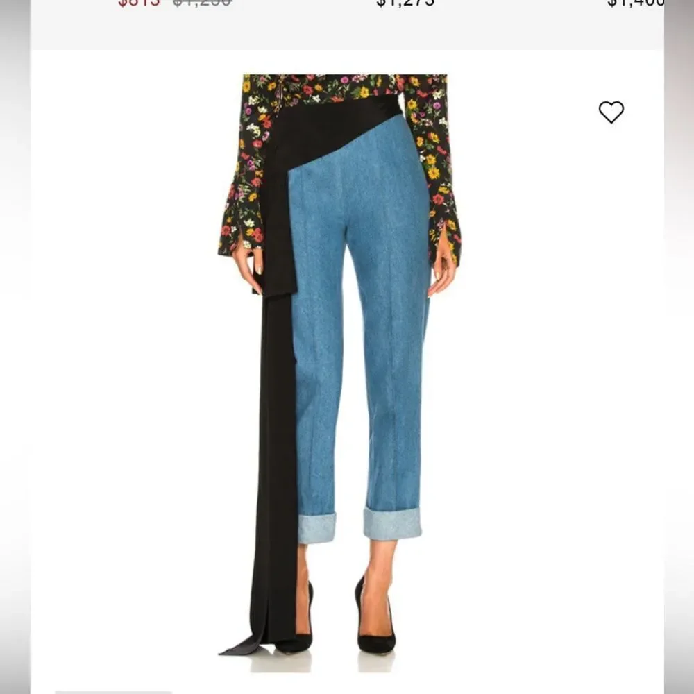 Helplessly Stylish Blue Jeans with Black Sash, US0